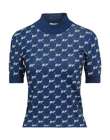 BAUM UND PFERDGARTEN Polo neck Blue 36% Viscose, 33% Polyamide, 23% Polyester, 8% Metallic Polyester