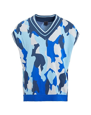 8 by YOOX Jumper CAMOUFLAGE ORGANIC COTTON SWEATER
 Sky blue 100% Organic cotton