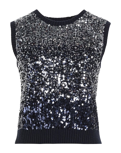 PINKO Maglia Gilet Blu notte 95% Cotone, 5% Cachemire