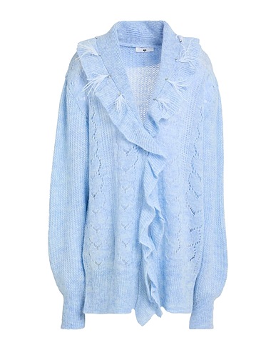 TWINSET Cardigan Sky blue 30% Polyamide, 30% Acrylic, 25% Wool, 15% Mohair wool, Ostrich feathers