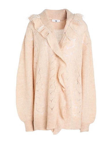 TWINSET Strickjacke Beige 30% Polyamid, 30% Acryl, 25% Wolle, 15% Mohairwolle, Straussenfedern