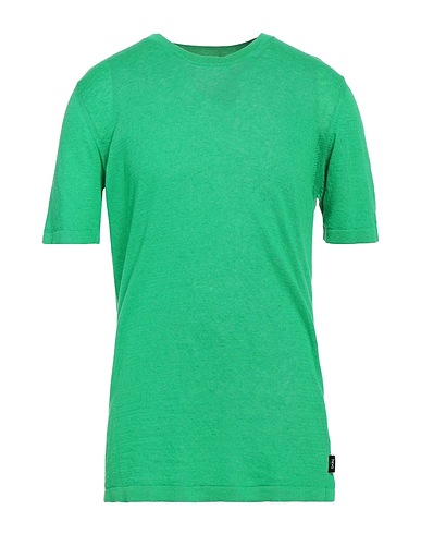 HEVÒ Pullover Verde 60% Lino, 40% Cotone