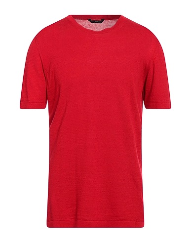 HEVÒ Pullover Rosso 60% Lino, 40% Cotone
