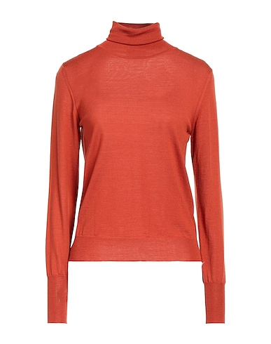 ROBERTO COLLINA Polo neck Rust 100% Merino Wool