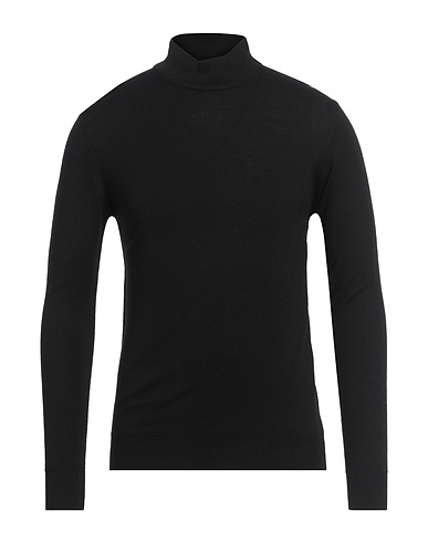 RETOIS Polo neck Black 100% Merino Wool
