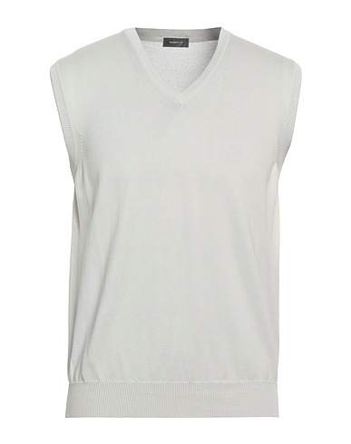 ROSSOPURO Maglia Gilet Grigio chiaro 100% Cotone