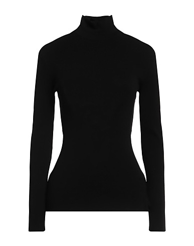 DONDUP Polo neck Black 70% Viscose, 30% Polyester