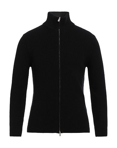 FILIPPO DE LAURENTIIS Cardigan Black 90% Super 120s Wool, 10% Cashmere