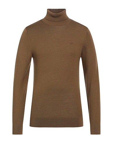 CALVIN KLEIN 터틀넥 니트 브라운 100% 울
