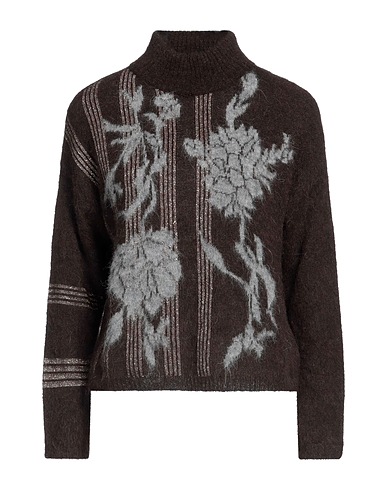 KANGRA Turtleneck Dark brown 58% Alpaca wool, 27% Polyamide, 7% Viscose, 6% Wool, 2% Polyester