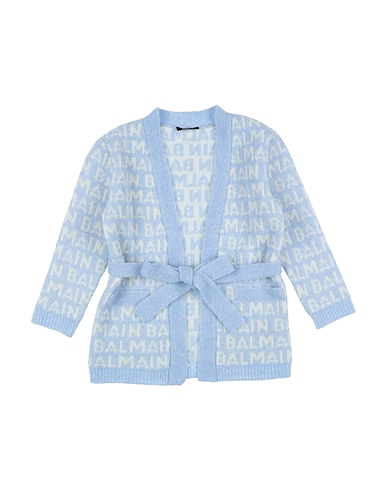 BALMAIN Cardigan Sky blue 80% Virgin Wool, 20% Polyamide