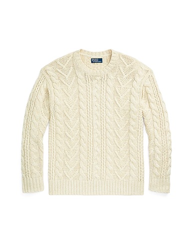 POLO RALPH LAUREN Sweater THE ICONIC FISHERMANÂ€™S SWEATER
 Ivory 55% Cotton, 29% Cashmere, 16% Hemp