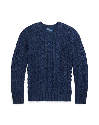 POLO RALPH LAUREN Pullover THE ICONIC FISHERMANÂ€™S SWEATER
 Marineblau 55% Baumwolle, 29% Kaschmir, 16% Hanf