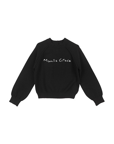 MANILA GRACE Jumper Black 42% Viscose, 30% Nylon, 28% Polyester