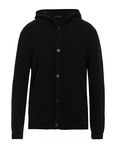 STILE LATINO Cardigan Black 42% Polyamide, 39% Virgin Wool, 17% Yak wool, 2% Elastane