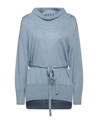 ALPHA STUDIO Polo neck Light blue 50% Wool, 50% Tencel™