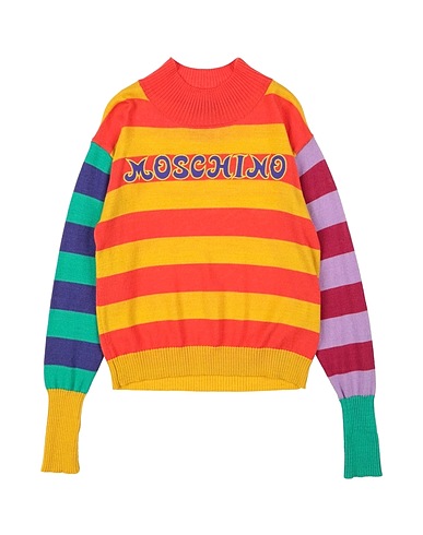 MOSCHINO KID Polo neck Orange 50% Wool, 50% Acrylic, Polyester, Cotton