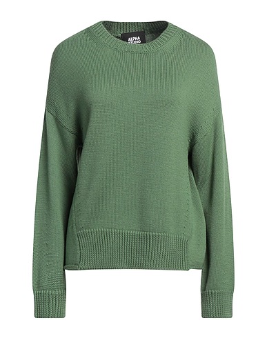 ALPHA STUDIO Jumper Green 100% Merino Wool
