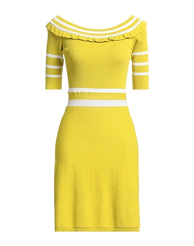 ANGELO MARANI Short dress Lime green 75% Viscose, 25% Polyamide