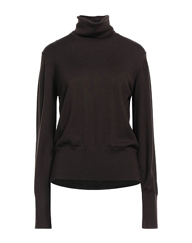 ALPHA STUDIO Polo neck Chocolate brown 100% Wool