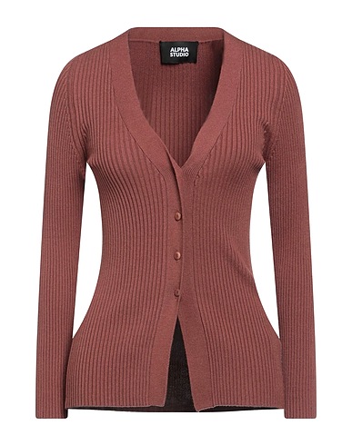 ALPHA STUDIO Cardigan Chocolate brown 73% Viscose, 14% Polyester, 13% Polyamide