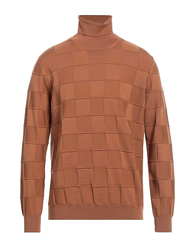 MASQ Polo neck MARRONE 100% Merino Wool