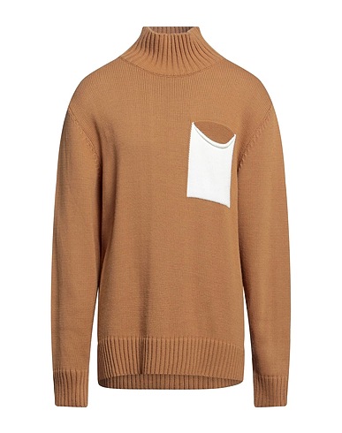 I'M BRIAN Polo neck Camel 70% Acrylic, 30% Wool