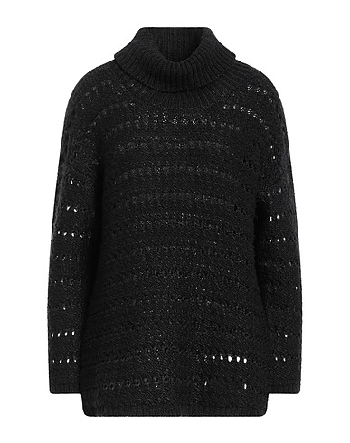 ALPHA STUDIO Polo neck Black 50% Wool, 50% Recycled polyamide