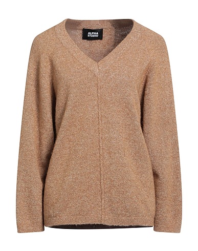 ALPHA STUDIO Pullover Cammello 40% Lana di alpaca, 27% Poliammide, 15% Cotone, 15% Modal, 3% Elastan