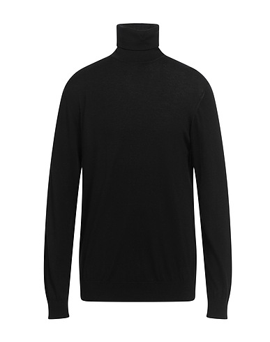 ALPHA STUDIO Polo neck THE FINE ESSENTIALS Black 85% Mulberry silk, 15% Cashmere