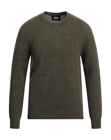ALPHA STUDIO Jumper Military green 100% Geelong Wool