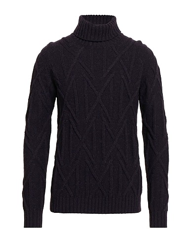 ALPHA STUDIO Polo neck Dark purple 45% Wool, 30% Alpaca wool, 25% Polyamide