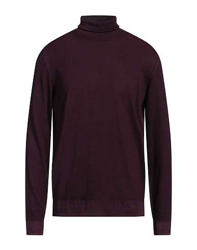 PAOLO PECORA Turtleneck Dark purple 100% Virgin Wool
