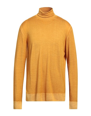 PAOLO PECORA Polo neck Mustard 100% Virgin Wool