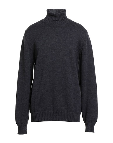 ALPHA STUDIO Polo neck Charcoal 100% Merino Wool
