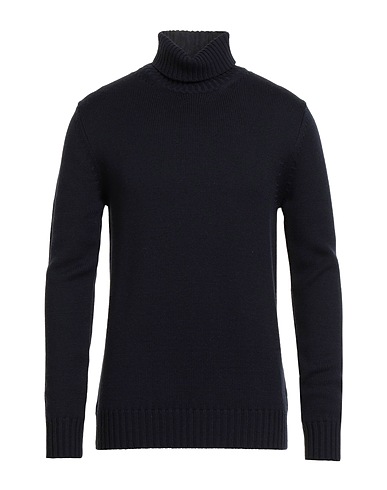 ALPHA STUDIO Polo neck Navy blue 100% Merino Wool