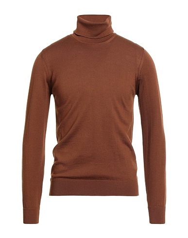 ALPHA STUDIO Polo neck Brown 100% Merino Wool