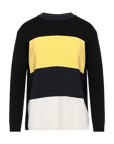 STAR POINT Jumper Black 100% Virgin Wool, Cotton, Polyester, Elastane