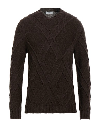 ALPHA STUDIO Pullover Dunkelbraun 45% Merinowolle, 30% Alpakawolle, 25% Polyamid