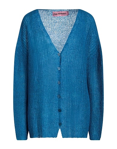 PINK MEMORIES Cardigan Blu 36% Acrilico, 30% Lana mohair, 30% Poliammide, 4% Lana