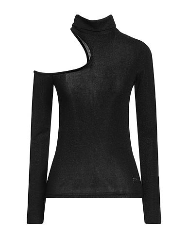 PINKO C-CLIQUE Turtleneck Black 66% Viscose, 17% Metallic fiber, 15% Polyamide, 2% Elastane