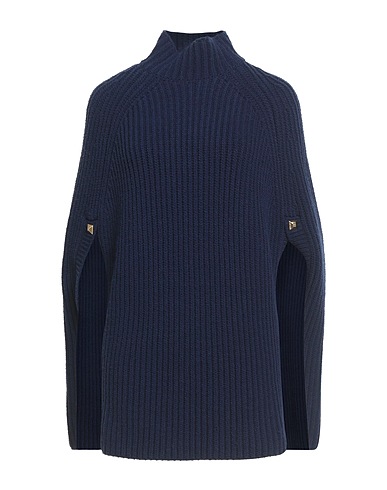 ELISABETTA FRANCHI Polo neck Blue 55% Wool, 25% Acrylic, 12% Polyester, 8% Polyamide