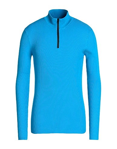 8 by YOOX Dolcevita RIB KNIT FITTED ZIP UP JUMPER
 Azzurro 83% Viscosa, 17% Poliammide riciclato