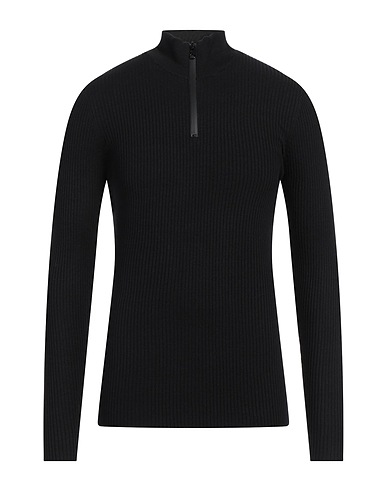 8 by YOOX Dolcevita RIB KNIT FITTED ZIP UP JUMPER
 Nero 83% Viscosa, 17% Poliammide riciclato