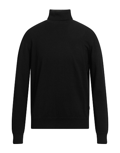 LIU •JO MAN Polo neck Black 40% Cotton, 35% Polyester, 25% Wool