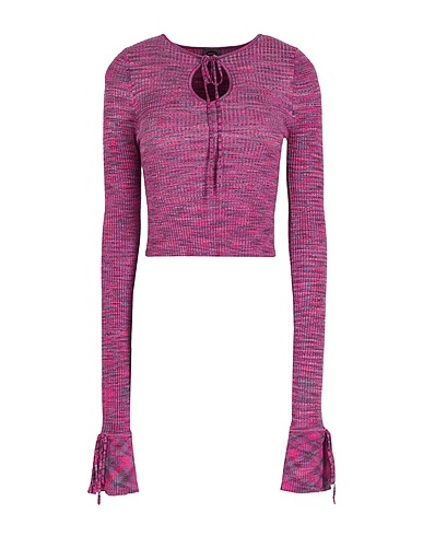 8 by YOOX Jumper VISCOSE PRINTED KNIT TOP
 Purple 80% Viscose, 20% Recycled polyamide