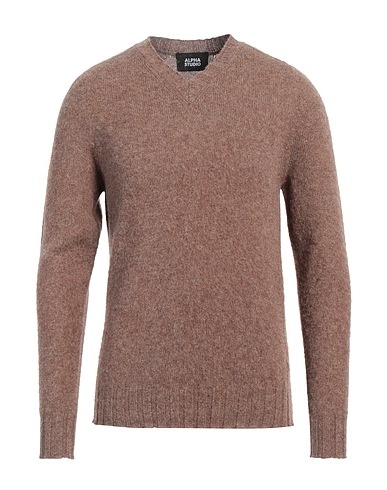 ALPHA STUDIO Jumper Light brown 100% Wool