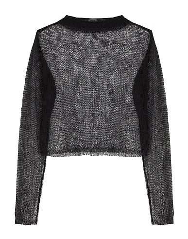 8 by YOOX Pullover LOOSE KNIT MOHAIR JUMPER
 Nero 40% Poliammide riciclato, 32% Lana mohair, 28% Lana