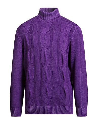 H953 Polo neck Purple 100% Merino Wool