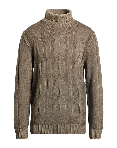 H953 Polo neck Khaki 100% Merino Wool